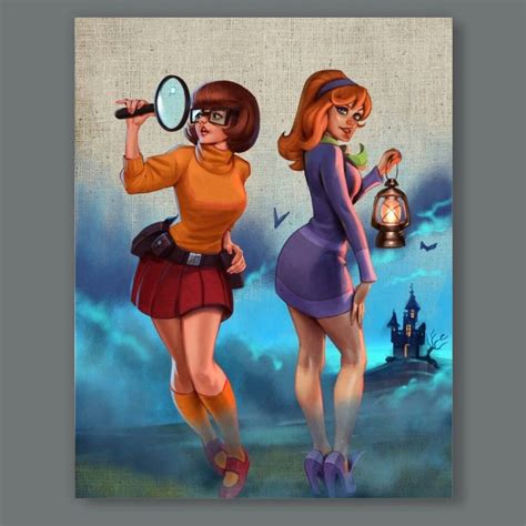 Velma And Daphne From Scooby Doo Print Or Canvas Excellent Etsy