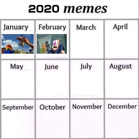 2020 Meme Calendar February Update Meme Of The Month Calendars