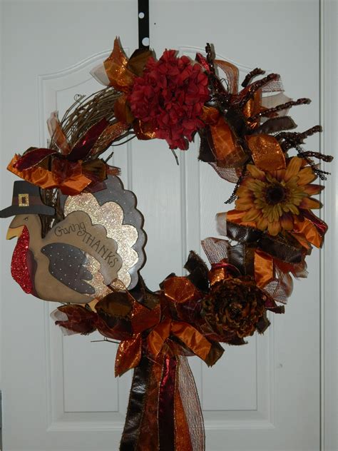 Turkey Thanksgiving Wreath Crafts Door Hangers Pinterest