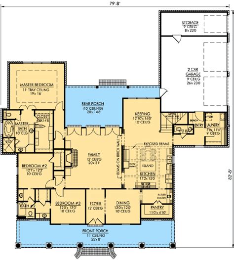Plan 56363sm Secluded Master Suite House Plans One Story New House