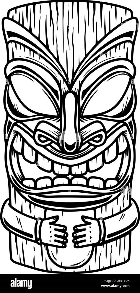 Kon Tiki Mask Logo Original Ink Drawing Aghipbacid