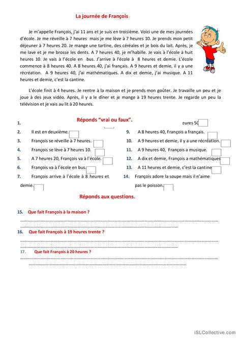 Compréhension écrite Compréhension English Esl Worksheets Pdf And Doc