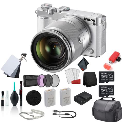 nikon 1 j5 mirrorless digital camera kit with 10 100mm lens bundle with 64gb micro sdxc memory