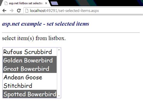 How To Set Default Selected Items In A ListBox In Asp Net 10545 Hot