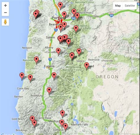 28 Waterfalls In Oregon Map Online Map Around The World