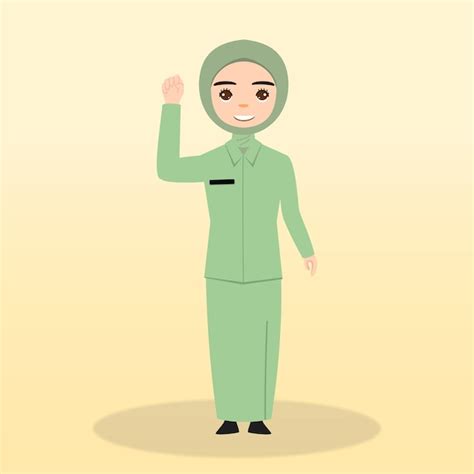 Premium Vector Persit Muslim Women Wearing Hijab In Different Pose