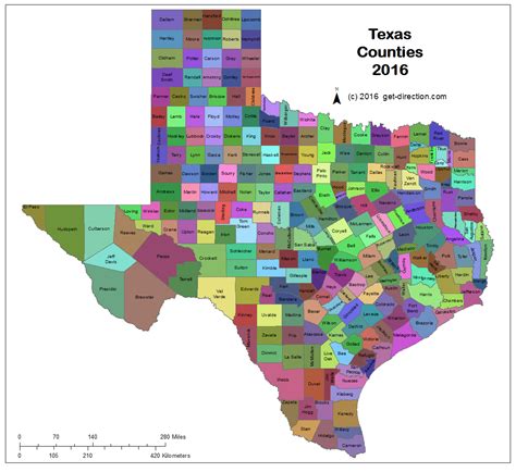 Printable Texas Counties Map