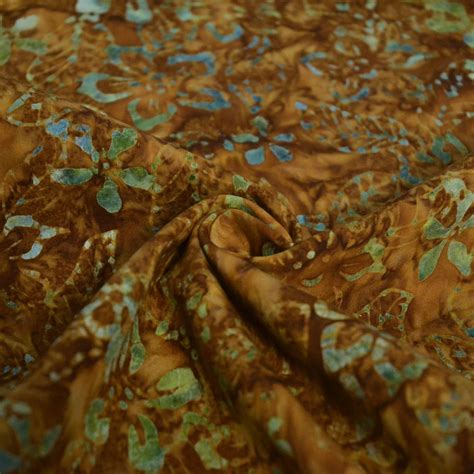 Brown Floral Batik Fabric Livingstone Textiles Dress And Craft Making