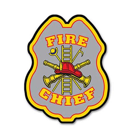 Silver Fire Chief Plastic Decal Badge