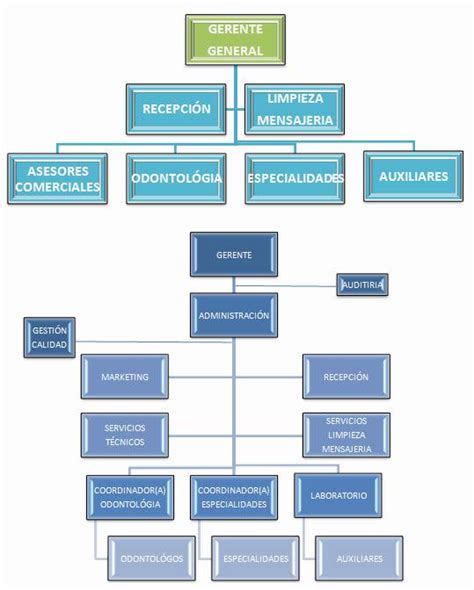 La estructura organizacional de la clínica Odontoclass E U