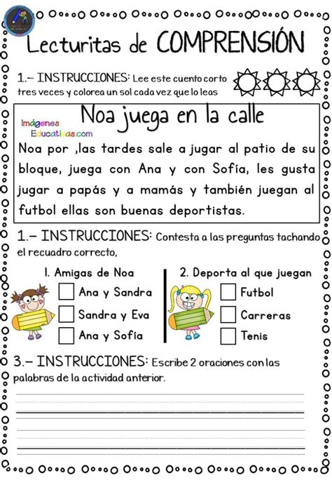 Mini Fichas De Comprensión Lectora Para Infantil Y Primer Ciclo De