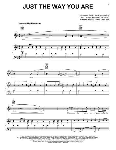 bruno mars just the way you are sheet music pdf notes chords pop score alto sax solo