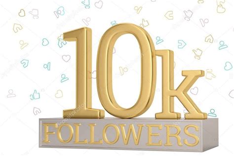 10k Followers Thank You 3d Logo Isolated On White Background 3d Paint