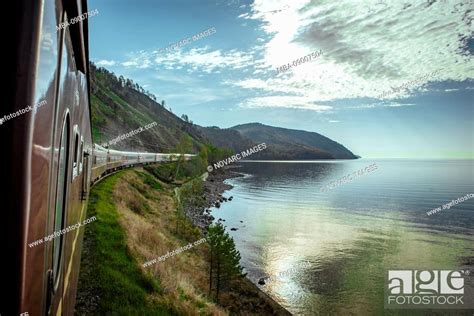 Trans Siberian Railway At Lake Baikal Siberia Russia Stock Photo