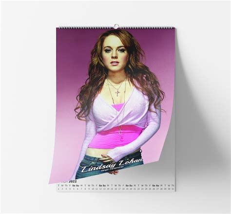 Sexy Lindsay Lohan Wall Calendar Personalised With Your Name Etsy