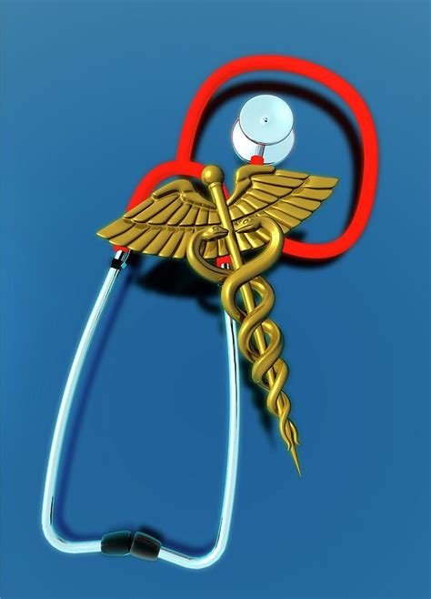 Caduceus And Stethoscope Photograph By Victor Habbick Visionsscience