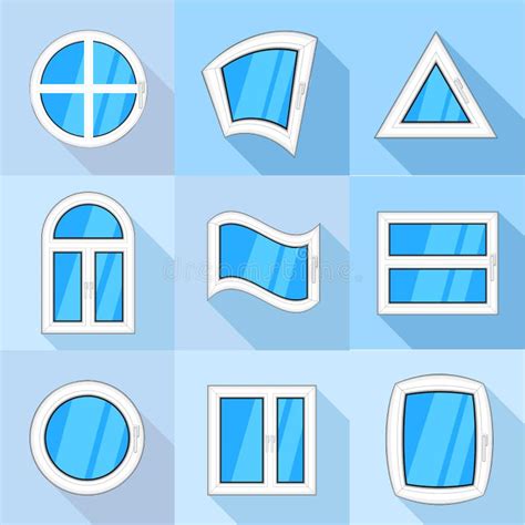 Windows Icons Set Flat Style Stock Vector Illustration Of Collection