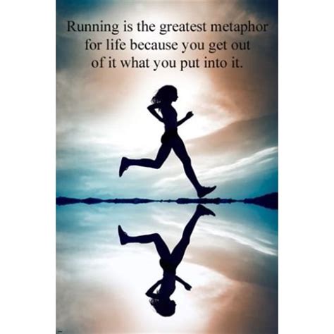 Woman Running Inspirational Poster 24x36 Motivating Fitness Exercise