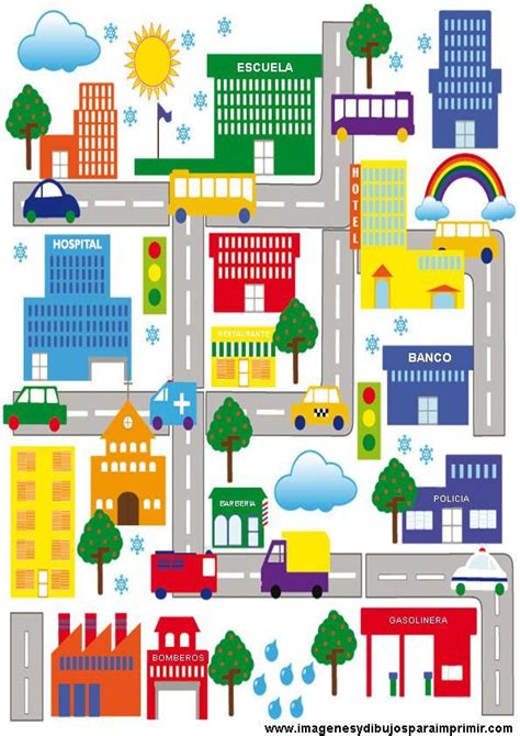 Edificios De La Ciudad En Español Paper City Map Art Illustration City