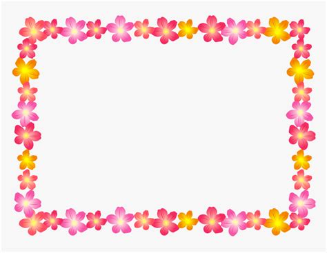 Floral Frame Flower Border Line Design Hd Png Download Kindpng