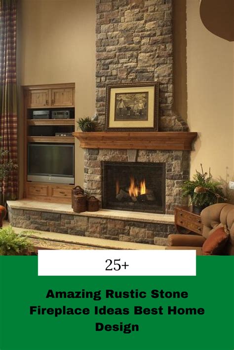 25 Amazing Rustic Stone Fireplace Ideas Best Home Design Rustic