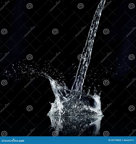 Water Splash Isolated On Black Background Stock Photo Image Of