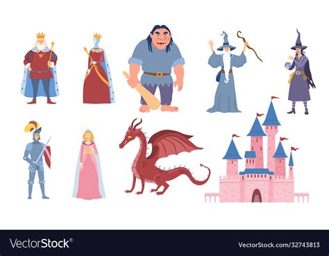 Set Eight Characters For Fairy Tales Royalty Free Vector