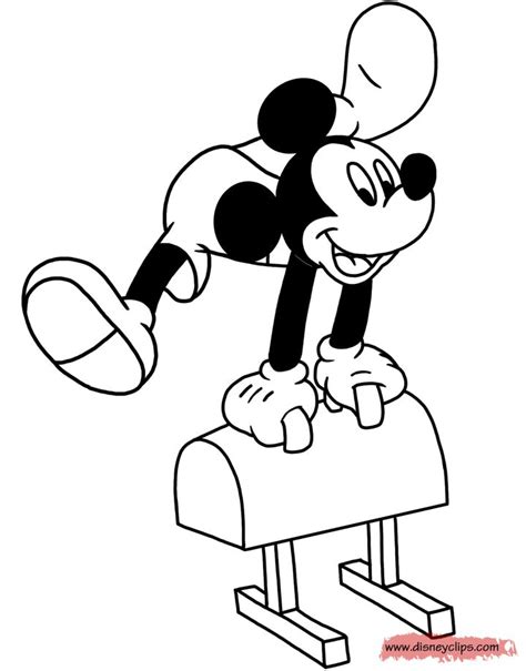 Mickey Gymnast Coloring Pixels Mickey Coloring Pages