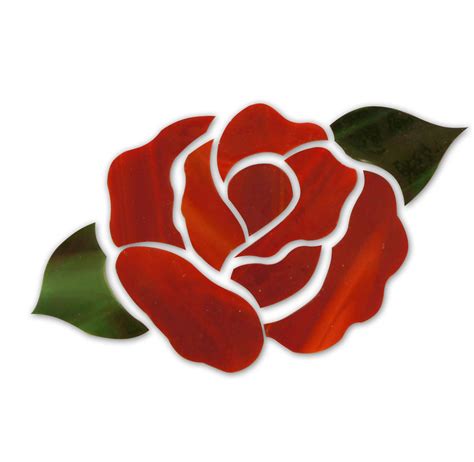 Red Rose Flower Premium Pre Cut Kit Glass Delphi Glass