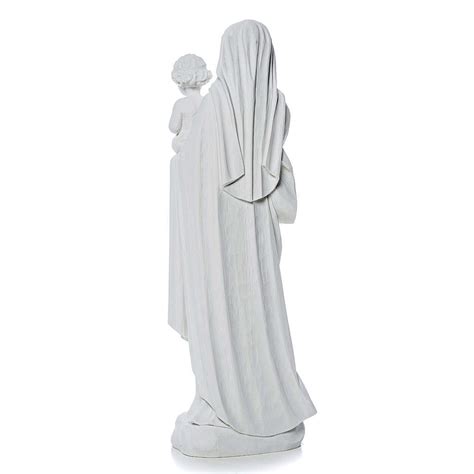 Virgin Mary And Baby Jesus Statue In Reconstituted Marble 60 Cm