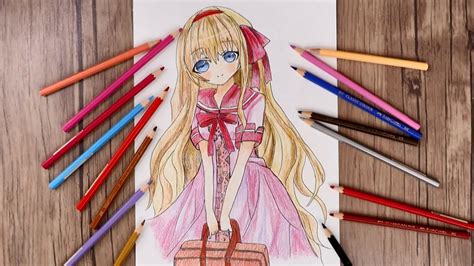 Learn To Draw A Cute Anime Girl With Colored Pencils Anime Drawing