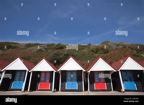 England Hampshire Bournemouth Beach Huts Stock Photo Alamy