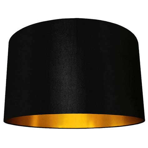 Handmade Gold Lined Lampshade In Black Black Lampshade Handmade Gold