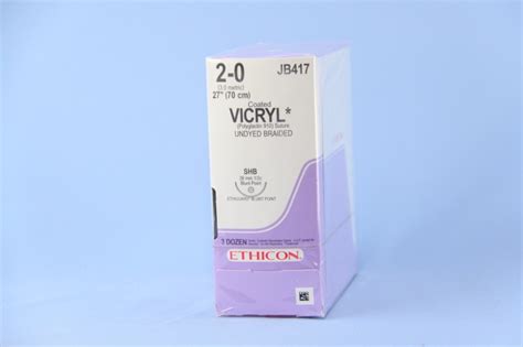 Ethicon Suture Jb417 2 0 Vicryl Undyed 27 Shb Blunt Taper Esutures