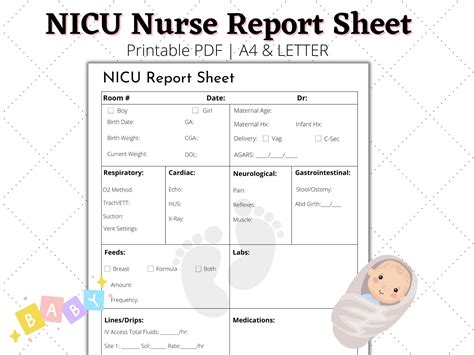 Nicu Nurse Report Sheet Nurse Handoff Report Sheet Nurse Etsy Hong Kong