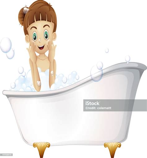 Vetores De Linda Menina Tomando Banho E Mais Imagens De Adulto Adulto