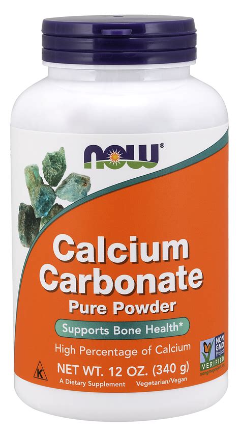 Now Supplements Calcium Carbonate Powder High Percentage Of Calcium