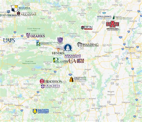 Colleges In Arkansas Map Colleges In Arkansas Mycollegeselection