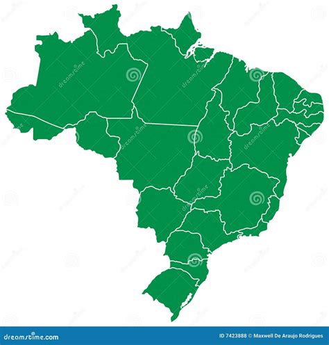 Brazilian Map Stock Vector Illustration Of Catarina Gold 7423888