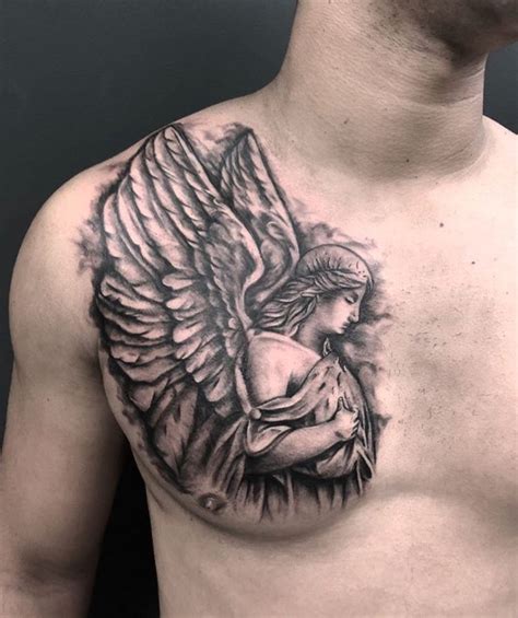 Angel Tattoos For Men On Chest Scribb Love Tattoo Design