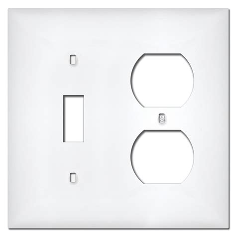 White Plastic Single Toggle Single Outlet Wall Plate Covers