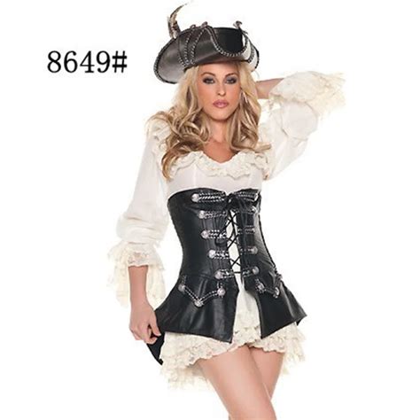 pirate costume adult women halloween party sexy matador pirate captain cosplay costume with hat