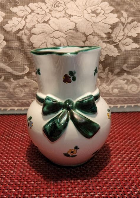 Vintage Gmundner Keramik Pottery Alphine Flower Pitcher Vase Etsy