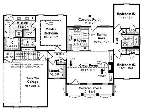 Southern Style House Plan - 3 Beds 2 Baths 1500 Sq/Ft Plan ...