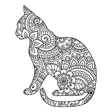 Mandala Cat Coloring Page For Kids 7848827 Vector Art At Vecteezy