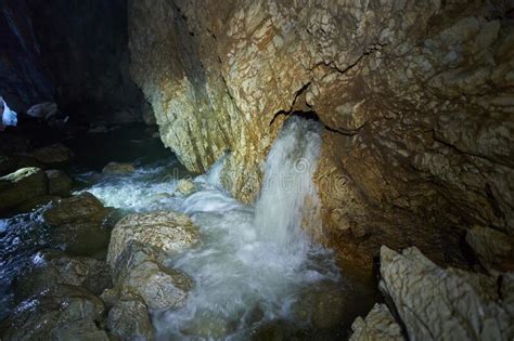 Underground River In A Cave Stock Image Image Of Green Natural