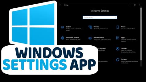 How To Use Windows 10 Settings App Youtube