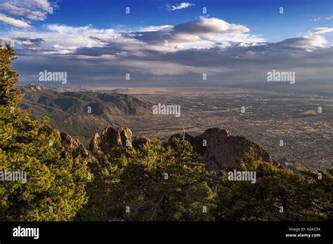 Albuquerque New Mexico Viewed From The Sandia Mountains Stock Photo