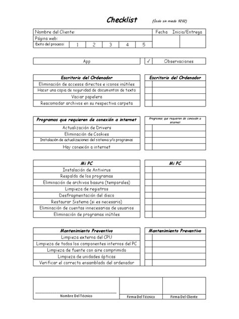 Check List Formato Pdf