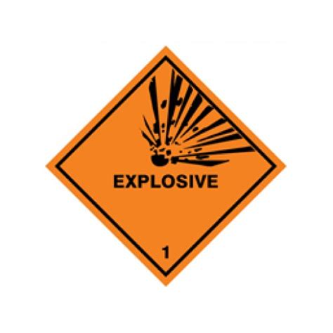 Explosive 1 Hazard Warning Diamond Label Pack Of 10 Hazard